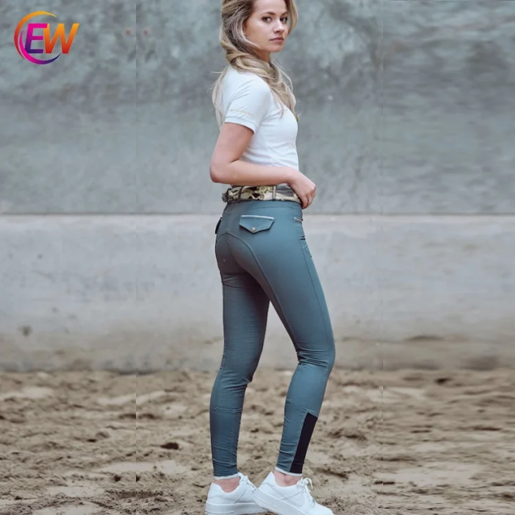 EW Fashion Equestrian Clothing  Horse Breeches Thick Full Seat Silicone Horse Riding Tights