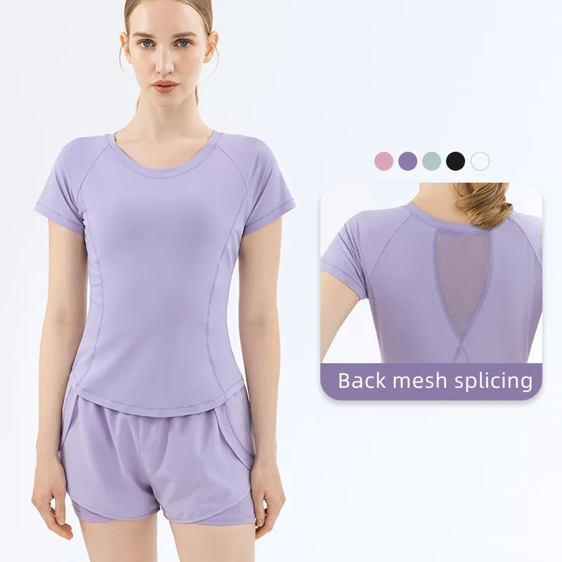 

New Arrival Women's Comfortable Breathable Fitness Fitness Running Yoga T-Shirt Quick Dry