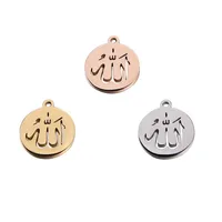 

Stainless Steel Custom Gold Color God Pressing Jewelry Muslim Allah Charms