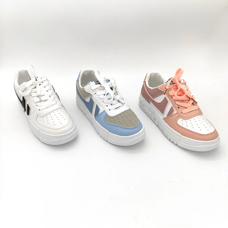 

2022 Fashion custom Style Sneakers Breathable Girl's Vulcanized Shoes Woman Casual Shoes, White,pink,light blue