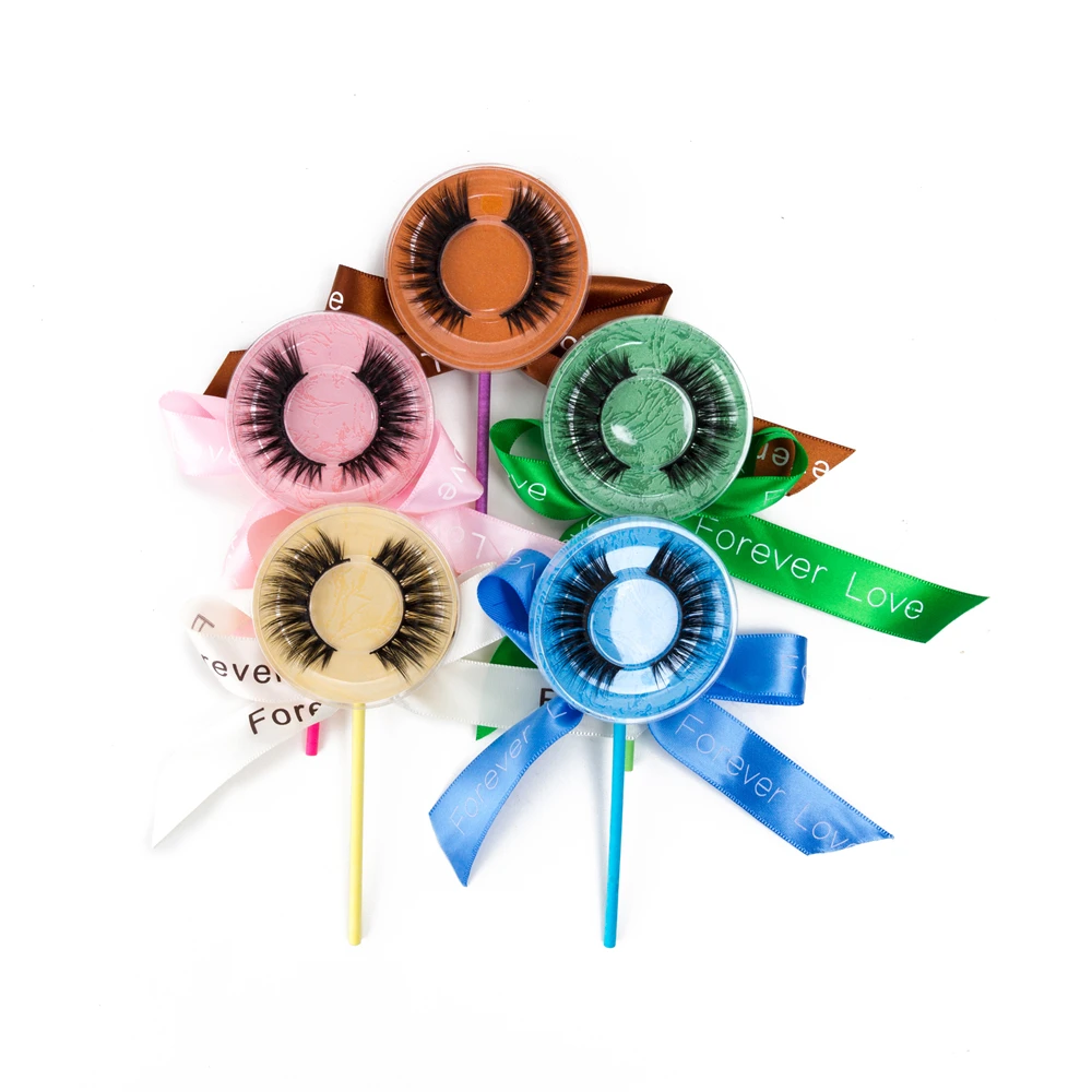 
Seashine Lashes Real Mink Lollipop Lashes Makeup Wispy False 5D Mink Eyelashes With Custom Box 