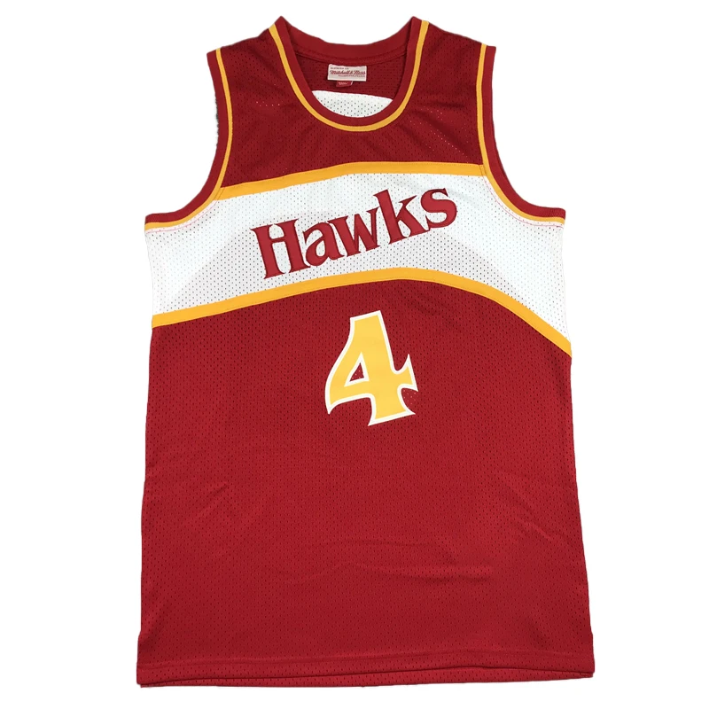 

#4 Hawks High Quality Stitches Mesh Basketball Uniform Classical 90s Basketballs Jersey Outdoor Sports Wear Clothing