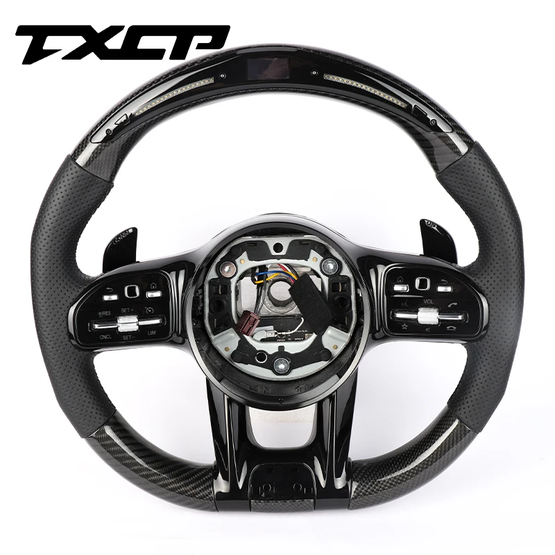 

customized carbon fiber steering wheel fit for Mercedes Benz w203 led steering wheel