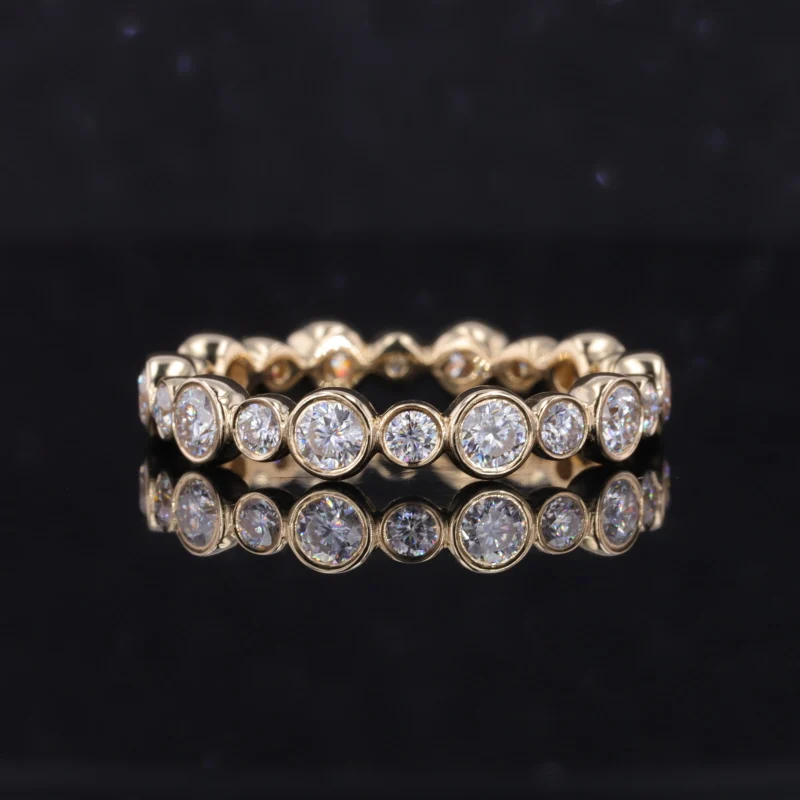 

latest 14k Yellow Gold Ring WeddingFull Eternity Lab Grown Diamond moissanite initial rings