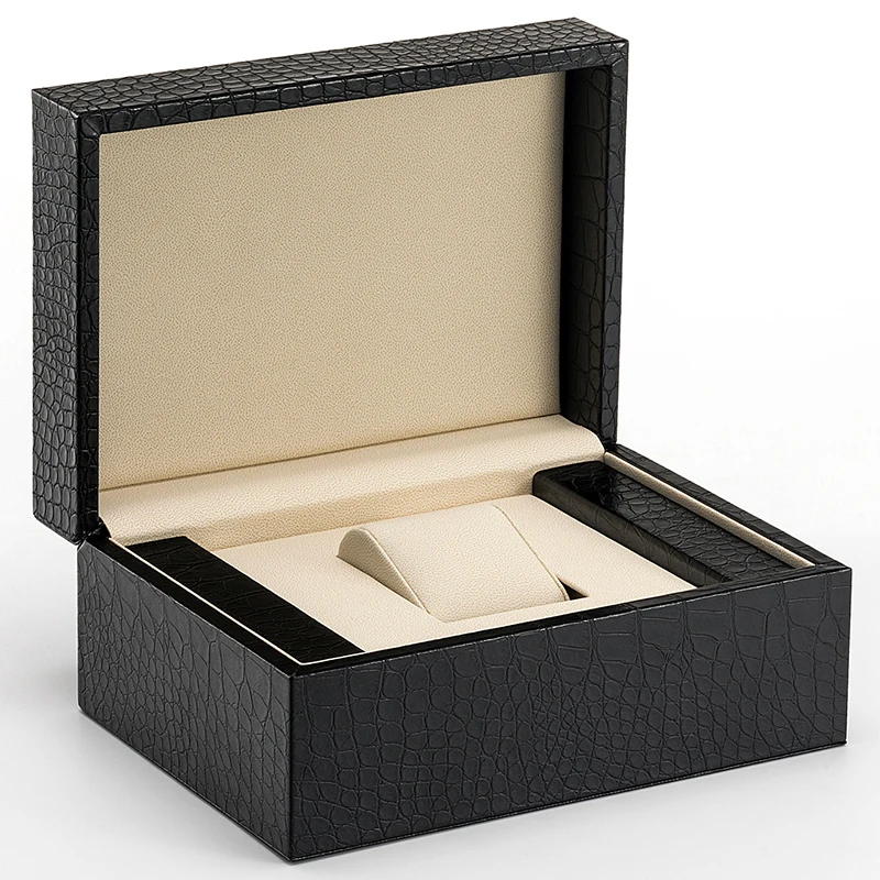 

2021 Hot sale wooden watch box black brand box watch packing customized logo, Customized color