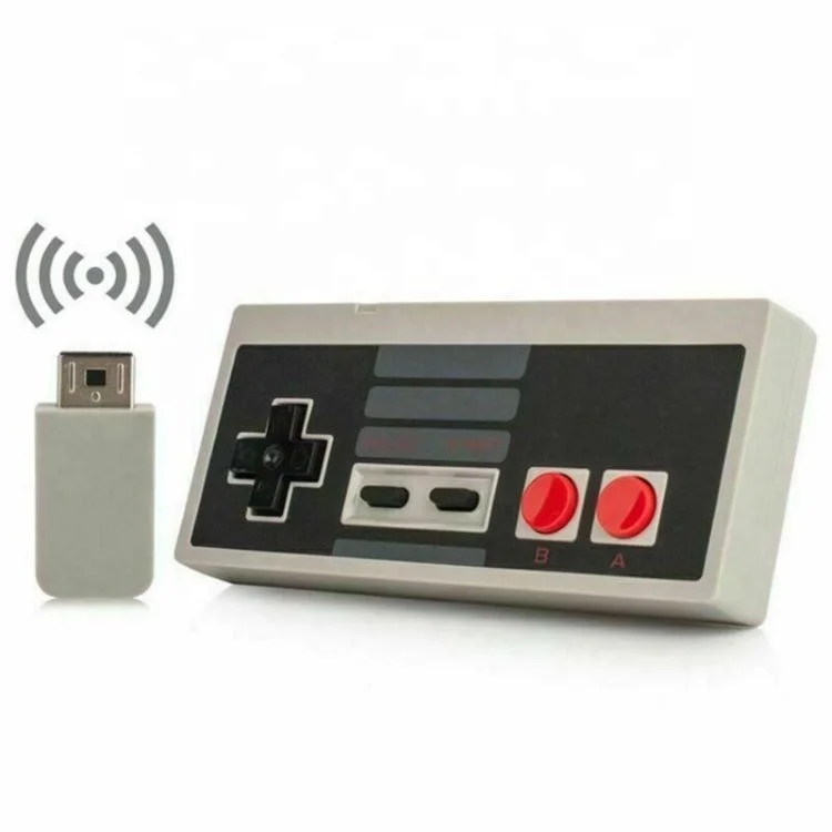 

Wireless Play Gaming Gamepad Joystick Controller For Classic Edition Nintendo MINI NES Console With USB Receiver, Grey