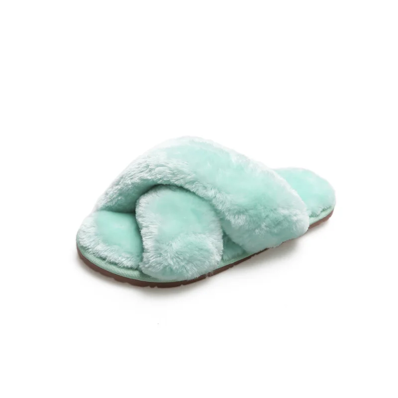 

Wholesale soft winter lined sheep fur slippers, Red,blue ,green ,orange ,brown