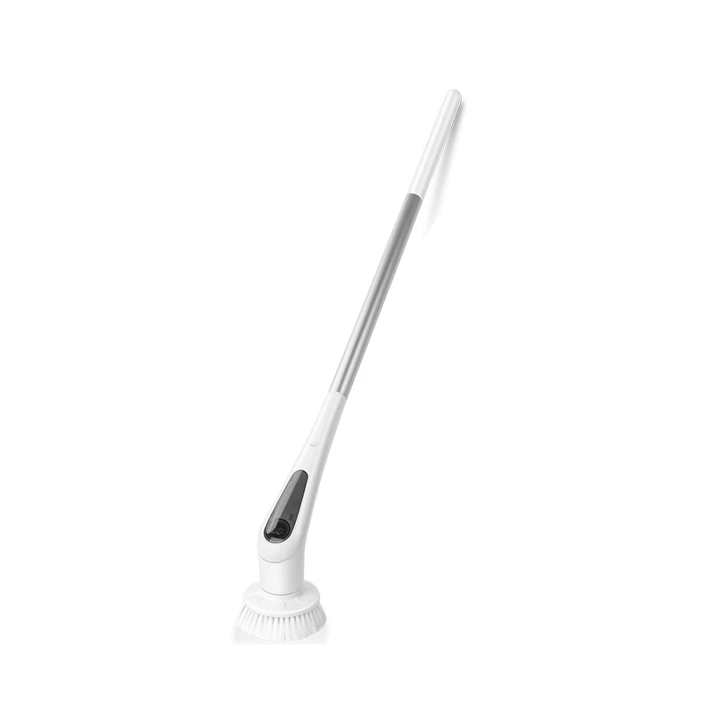 

Adjustable Auto Cleaning Brush Electric Power Bathroom Scrubber with LED Battery Indicator, with Different Replacement Heads, White