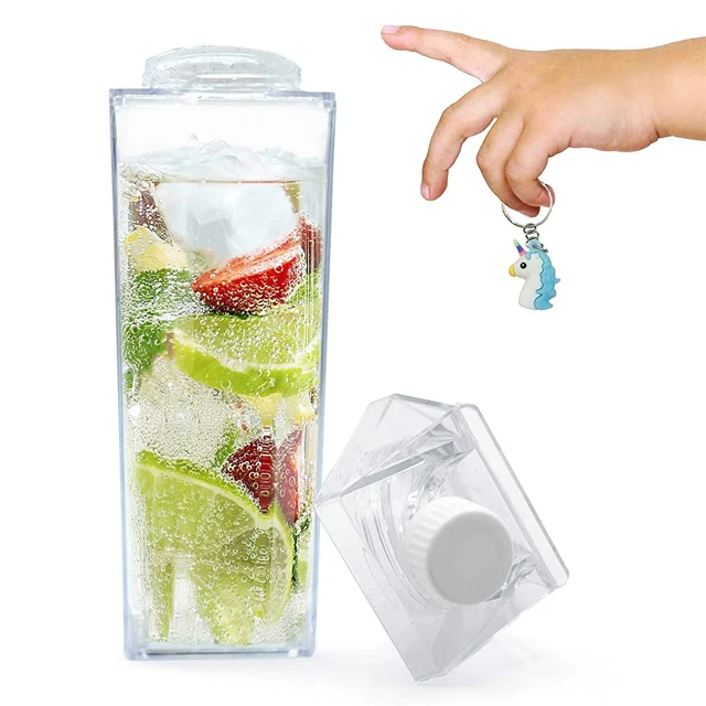 

Bpa Free Rectangle Reusable Leakproof Transparent Plastic Milk Carton Water Bottles, Customized color