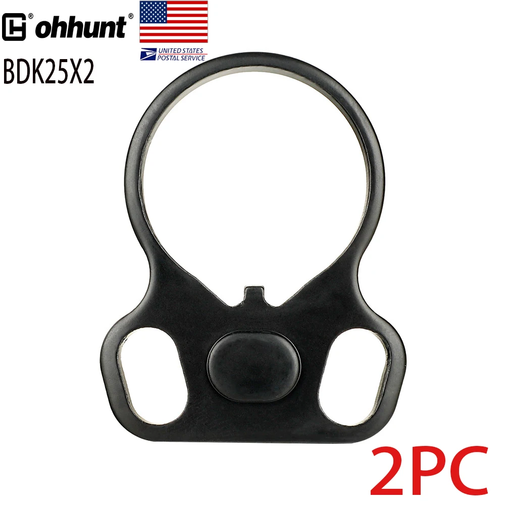 

SHIP FROM USA ohhunt Hunting Accessories 2PCS/Pack Tactical AR 15 M4 M16 End Plate Ambidextrous Dual Sling, Black