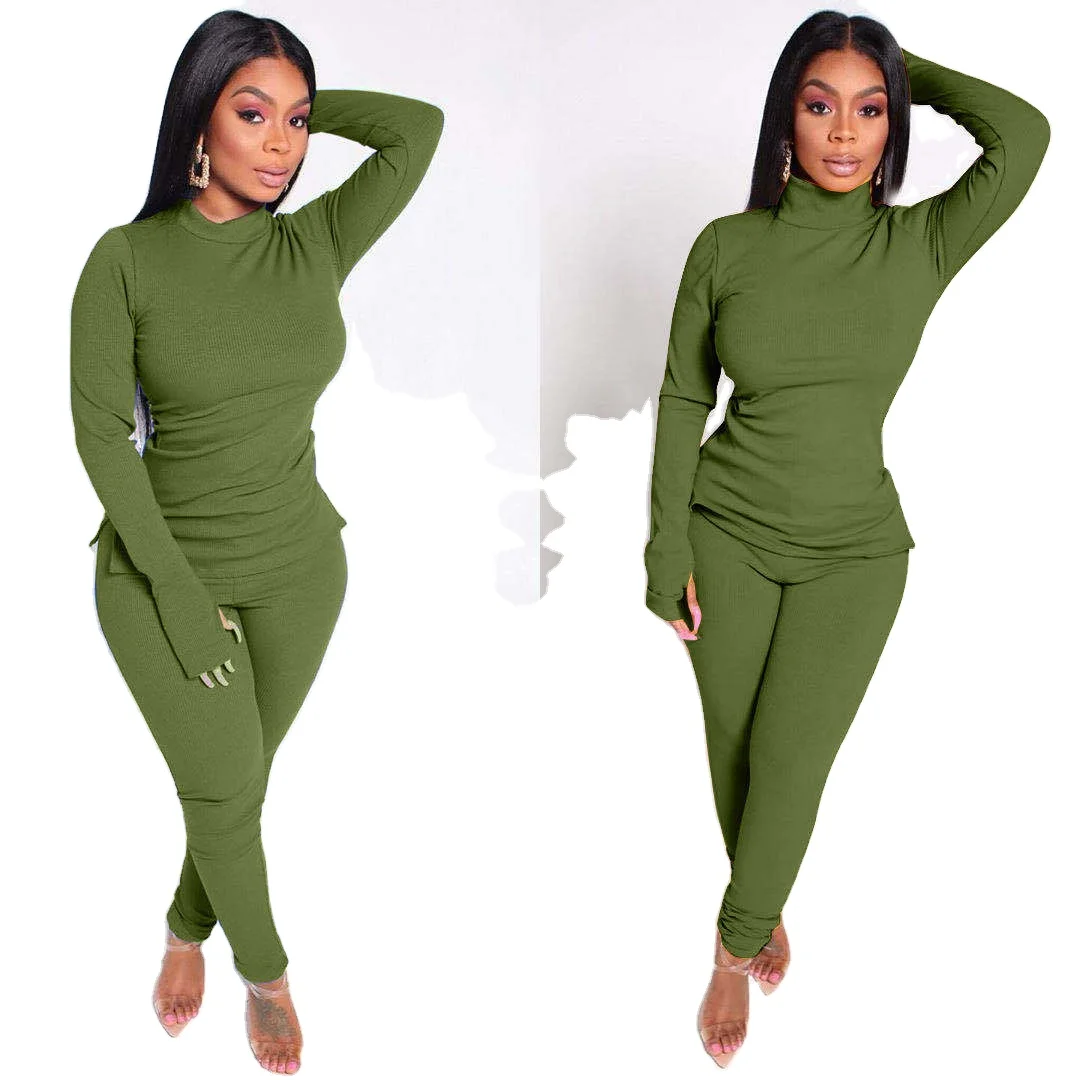 

Autumn hot selling European and American women's casual fashion sports two piece set