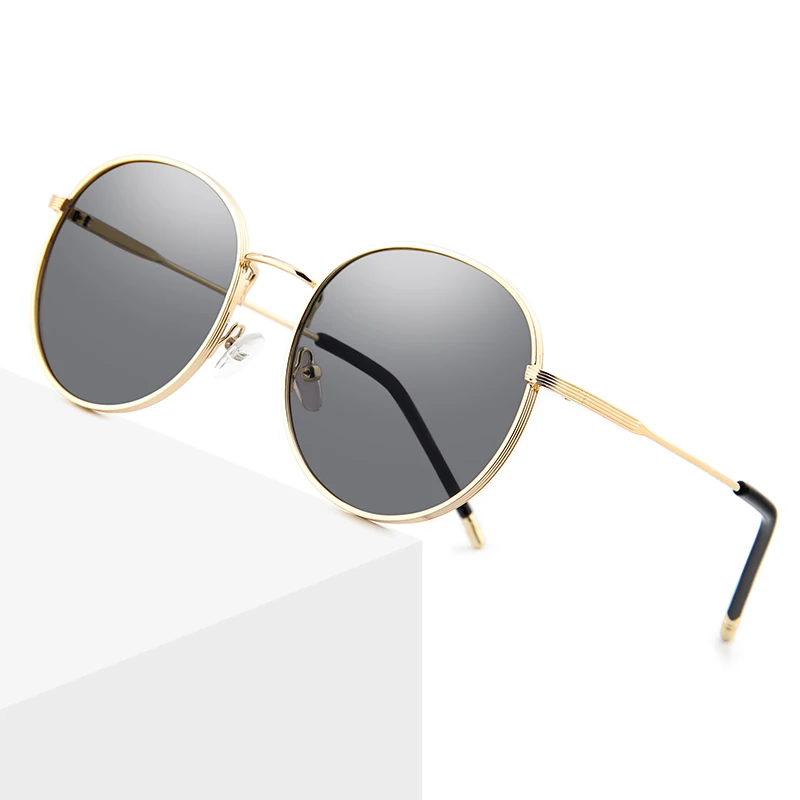 

Fashion Sunglasses 2021Gold Metal Frame Oversize Round Fashion Sunglasses UV 400 For Women, Customized