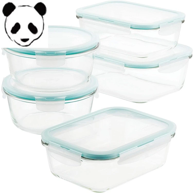 

Hot sales Microwave Oven Safe glass food container leakproof bento lunch box meal prep storage food container, White