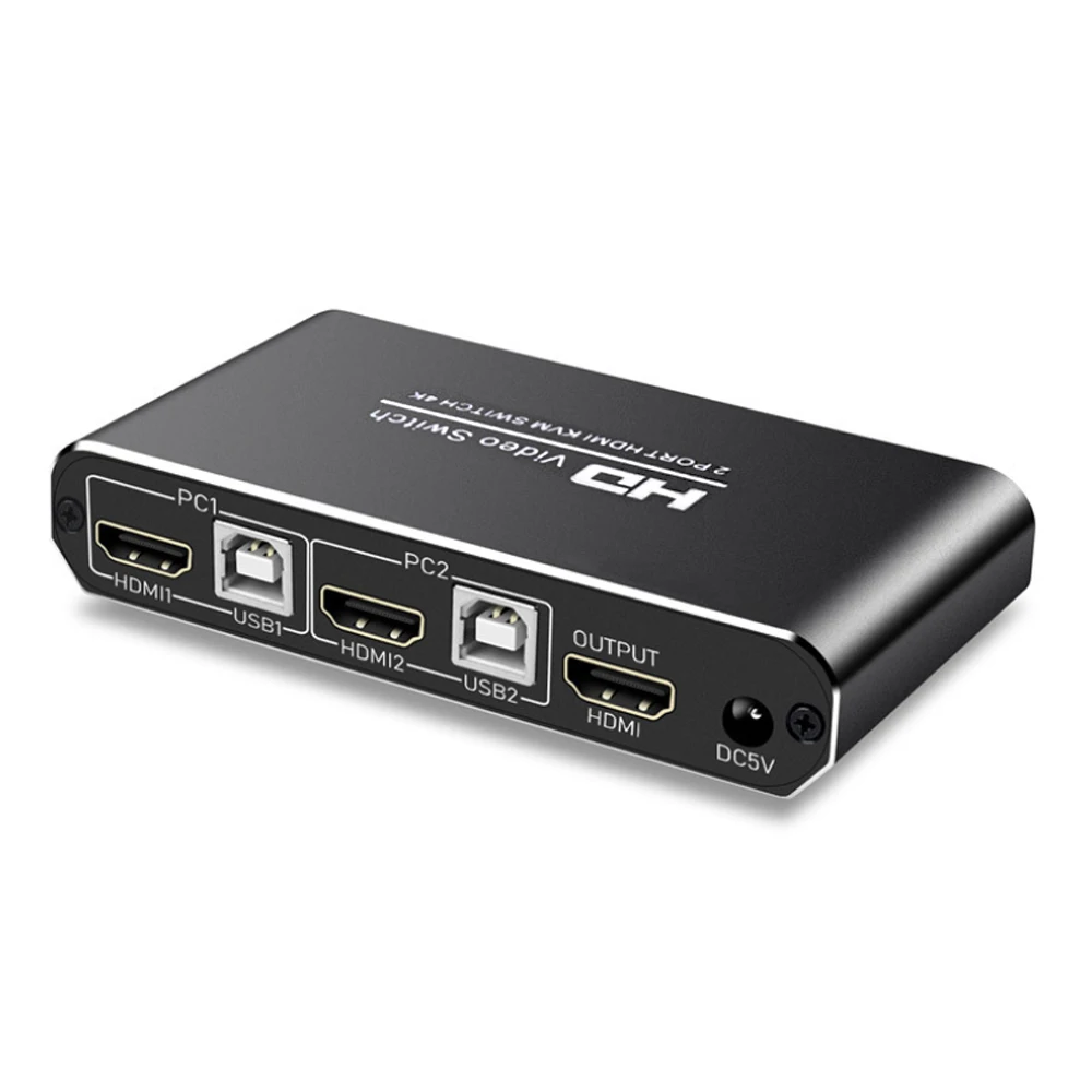 

KVM Switch HDMI USB Port Best 4K KVM Switcher Connect 2 Computer, Black