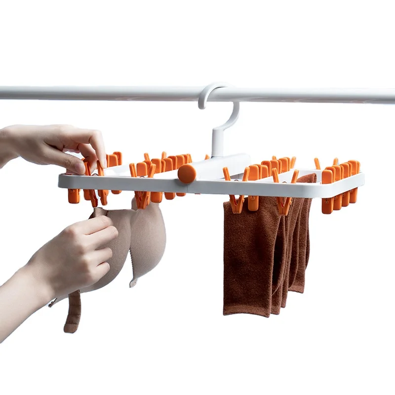 

MZL Multifunctional Windproof Multi-Clamp Drying Racks Dormitory Socks Rack For Students And Children Plastic Clothespins