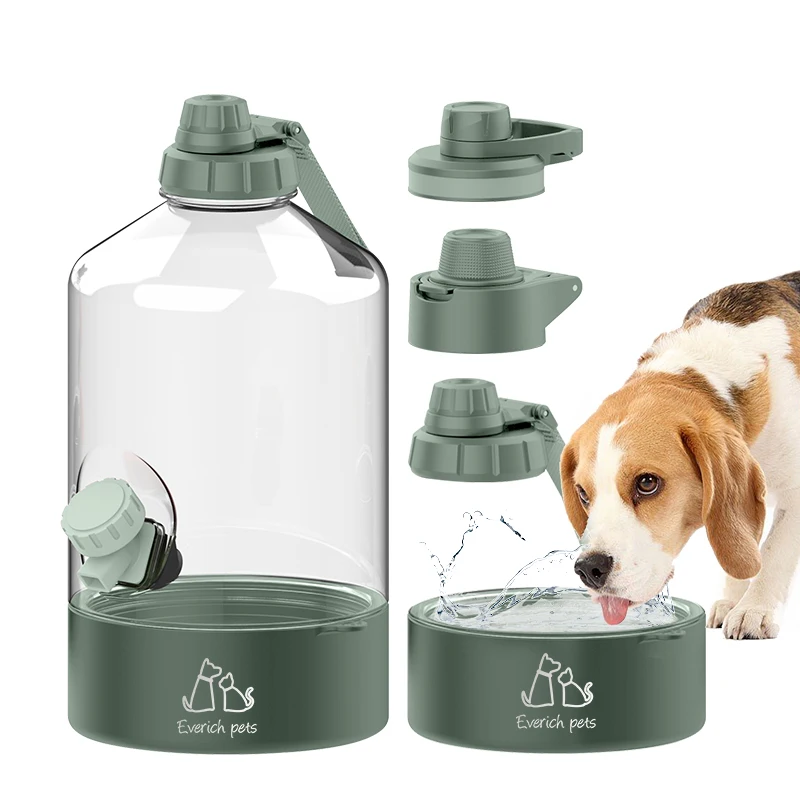 

New design 64oz 84oz 128oz 2 in 1 insulated plastic Growler outdoor camping growler Plastic Dog Bowl water bottle