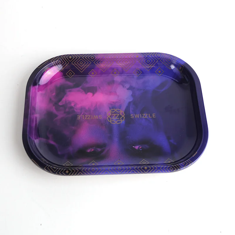 

New design custom rolling tray blank serving tray with cover tobacco tin rolling tray