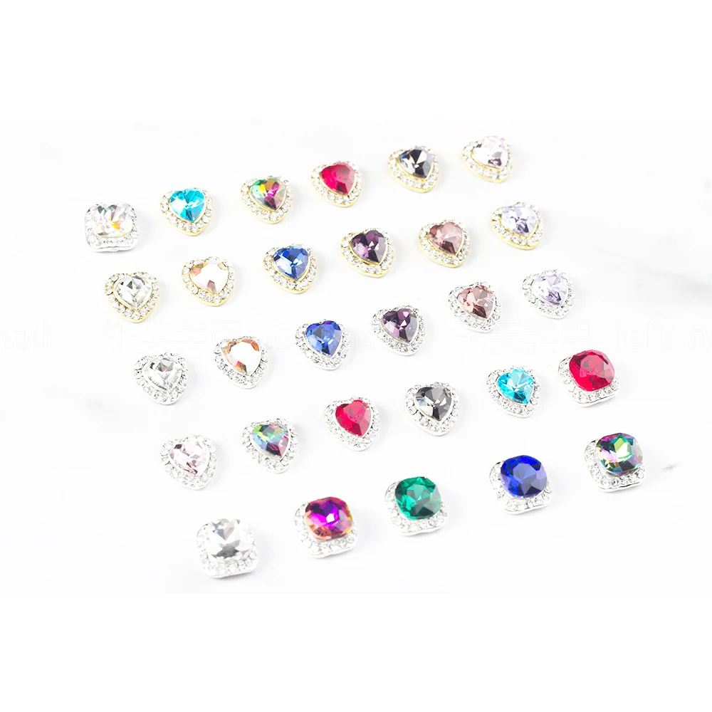 

NAR013 29 Styles 3D Diamond Heart DIY Nail Charms Jewelry for nail designs creative diamonds nails decoration accessories