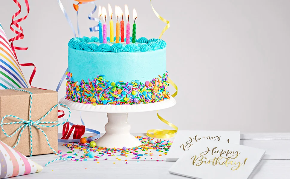 lekoch disposable white square birthday dinner napkin