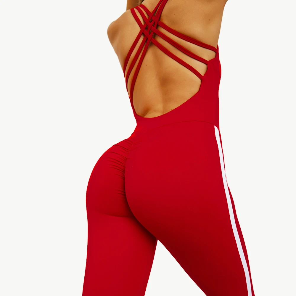 

Backless And Scrunch Butt Women One Piece Yoga Sportswear Gym Fitness Jumpsuit
