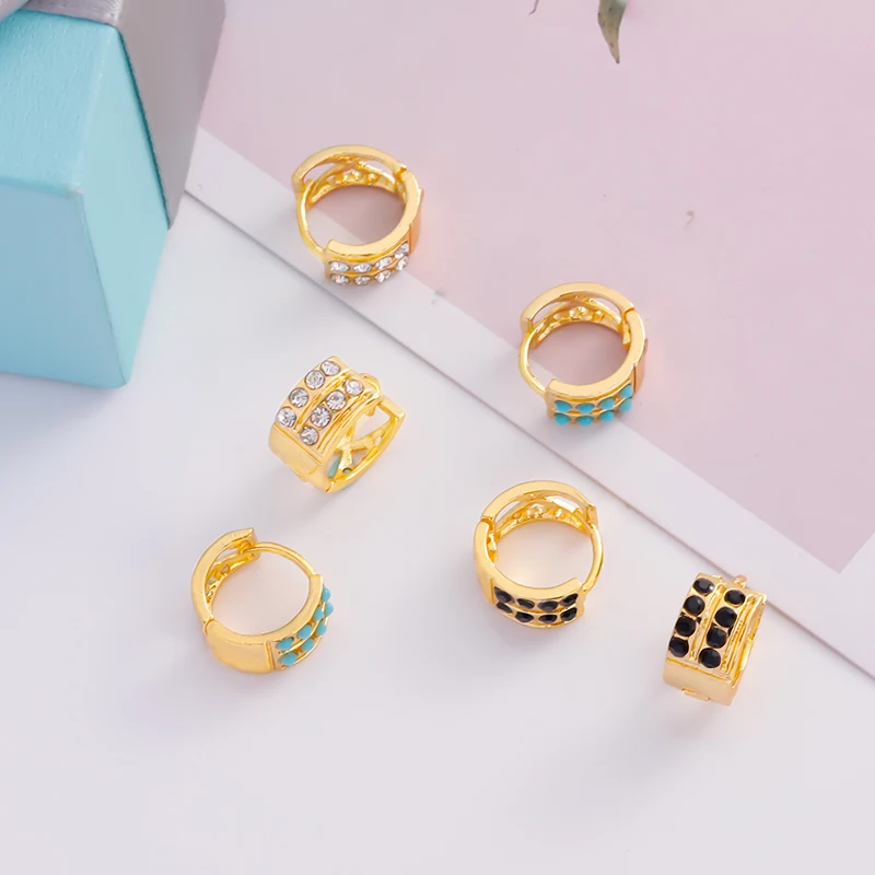 

JXX Fashion Boutique Ear Buckle Micro Inlaid Zircon Round Geometric Sparkle Earrings Lovers Jewelry factory wholesale