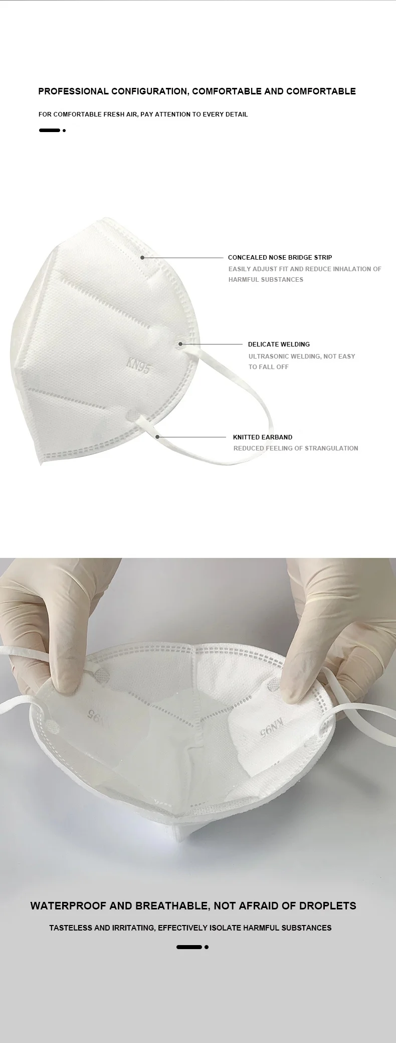 50 Pcs Disposable Anti Dust Breathable 3 Ply Comfortable