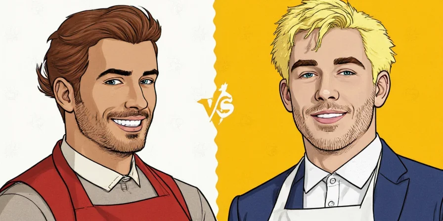 Cartoon image of Northerner and Southerner arguing over spice levels