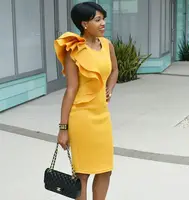 

Summer Latest Women Formal Work Ruffle Dress