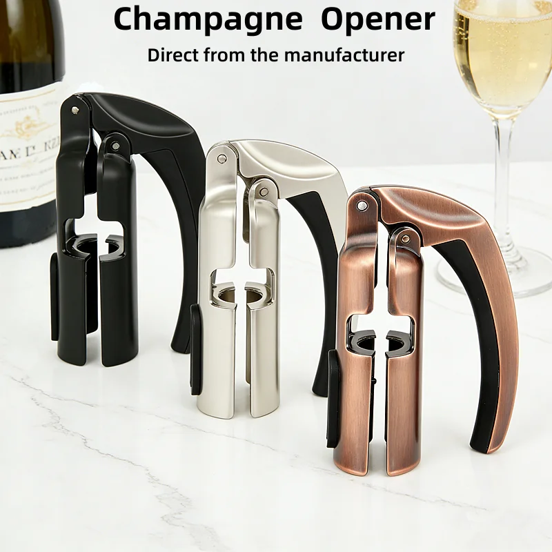Hot Sale Factory Sales Customizable  Zinc Alloy Champagne Corkscrew  Champagne Bottle Opener