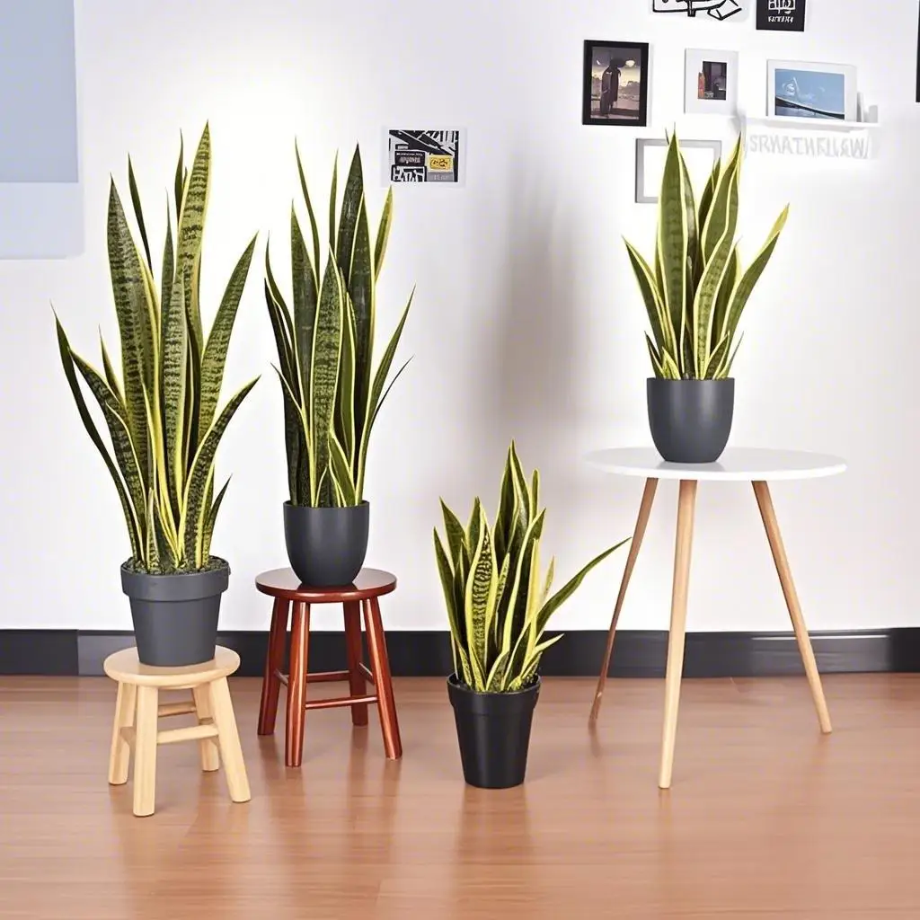 Indoor and Outdoor Decorative Tiger Orchid Bonsai Trees Artificial Agave Plants Features Fake Leaves for Garden Ornaments