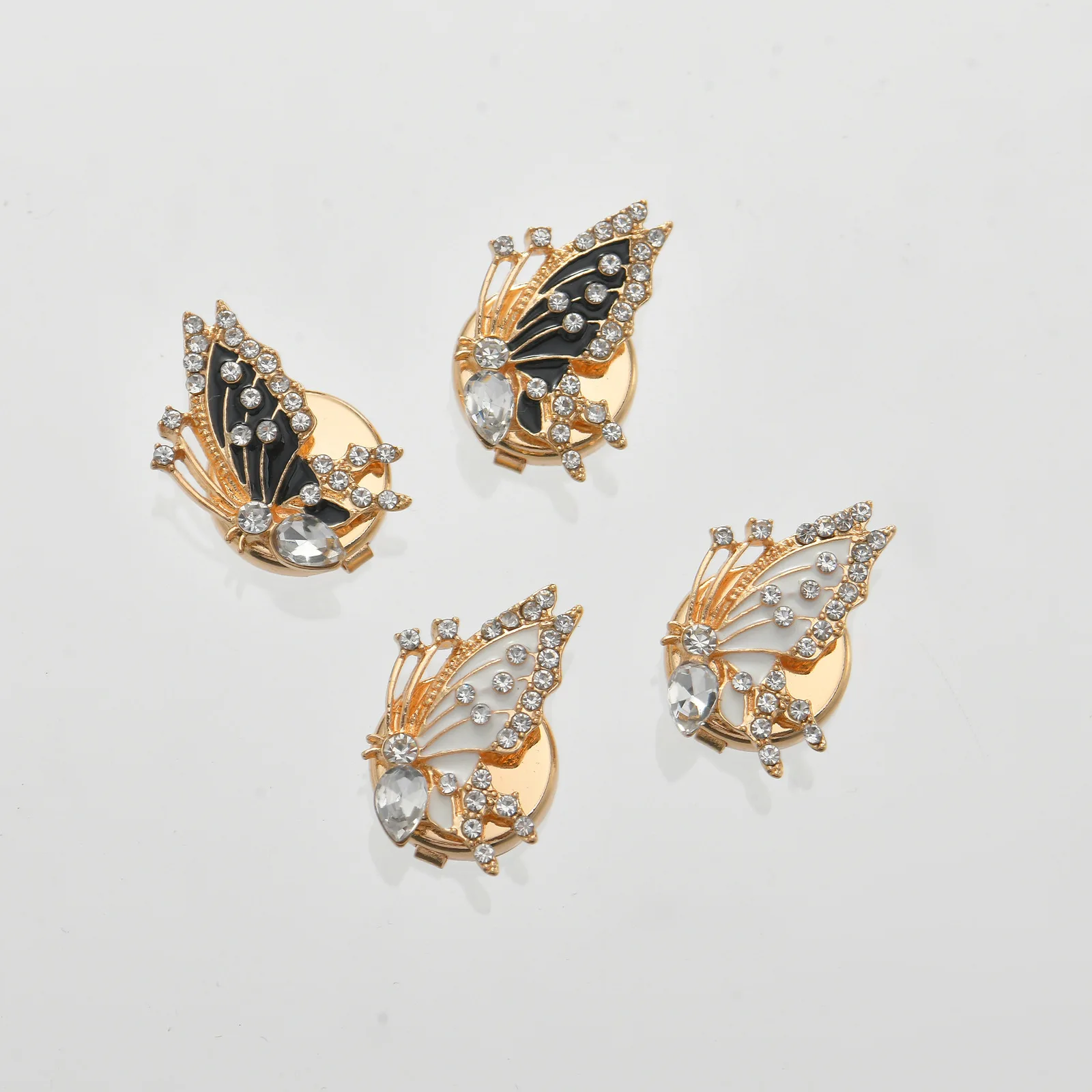 JFRB141 Luxury Butterfly Button Cover Elegant Cufflinks Fashion Jewelry Button Covers For Women Shirts