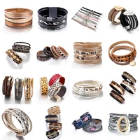

Snake Leopard Leather Bracelets For Women 2019 Fashion Bracelets & Bangles Elegant Multilayer Wide Wrap Bracelet Jewelry