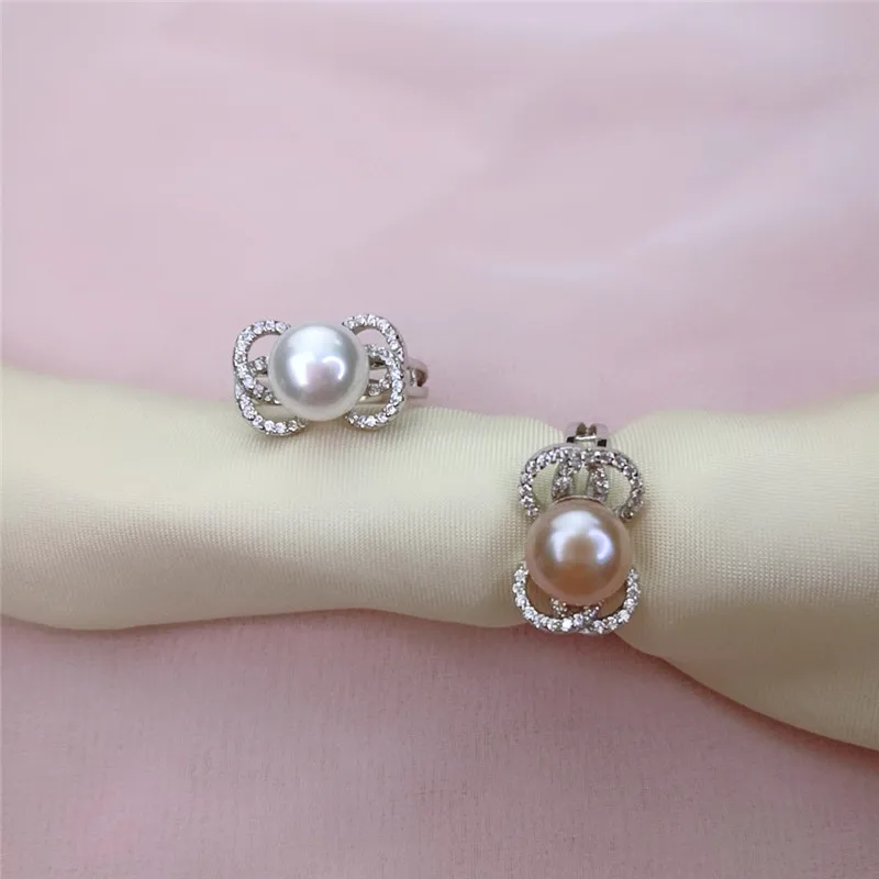 

SSR257 Sterling Silver Pearl Mountings Jewelry Findings Making Accessory DIY Pearl Silver