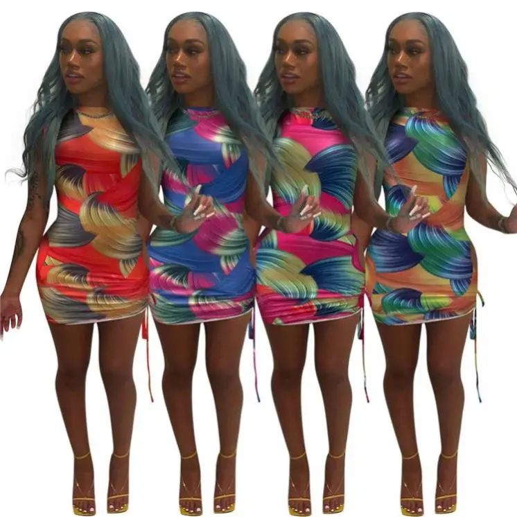 

MISSMOEN Fashionable Sleeveless Print 2021 Short Woman Summer Casual Dresses
