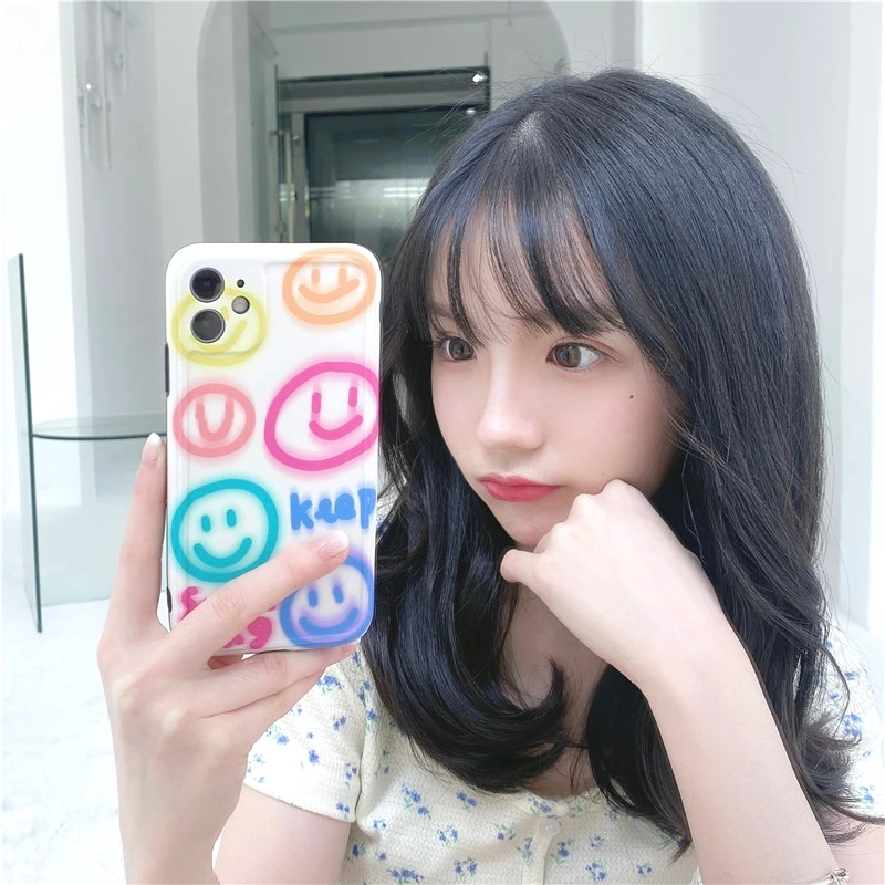 

Free Shipping Cute Cartoon Graffiti Smile Phone Case for iPhone 12 11 Pro Max Xr Xsmax X Xs 7 8 6 6S Puls mobile phone bag Cover