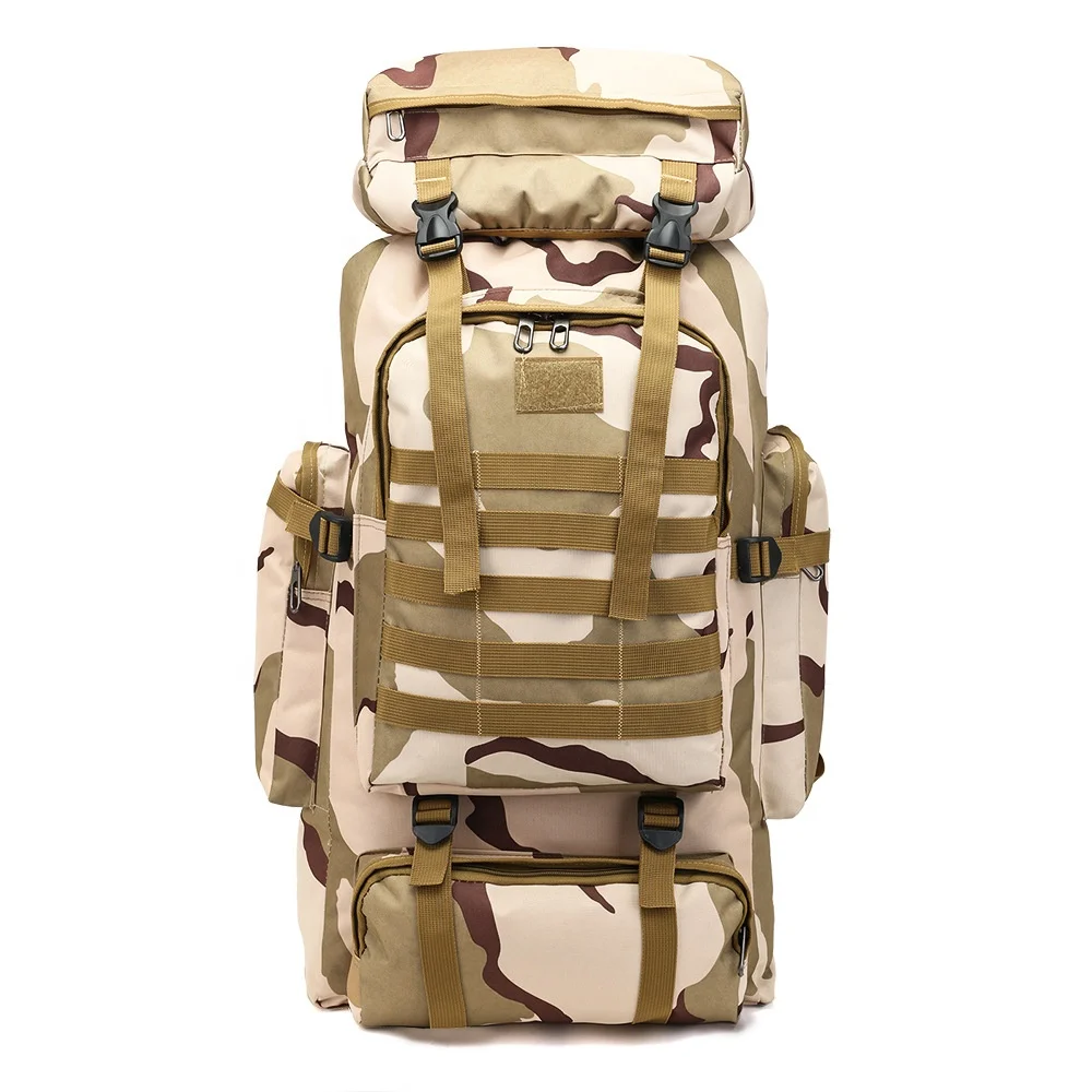 

Custom 80L Large Capacity Military Camouflage Travel Bag Outdoor Sport Hiking Backpack, 6 colors available