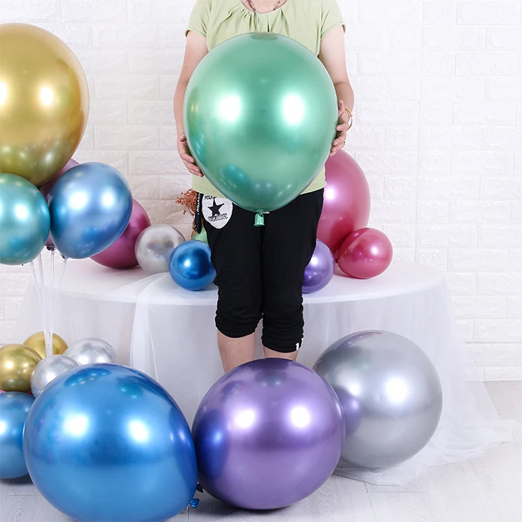 

Wedding Party Decoration Chrome Balloon 18 Inch Metal Latex Balloon Happy Birthday Party Metallic Latex Balloon