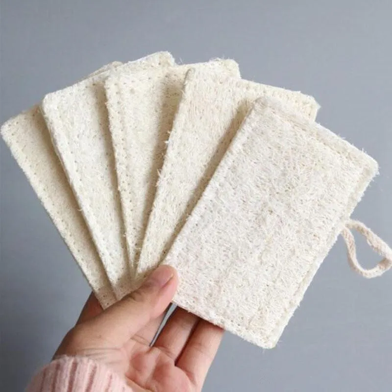 

S838 Loofah Sponge Bath Shower Body Exfoliator Pads With Hanging Household Loofah Dish Brush11x7cm Loofah Sponge pads, See photo