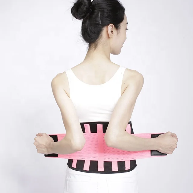 

Men And Women Adjustable Waist Support Belt Lumbar Back Support Exercise Belts Brace Slimming Belt Waist Trainer, Pink,green,blue