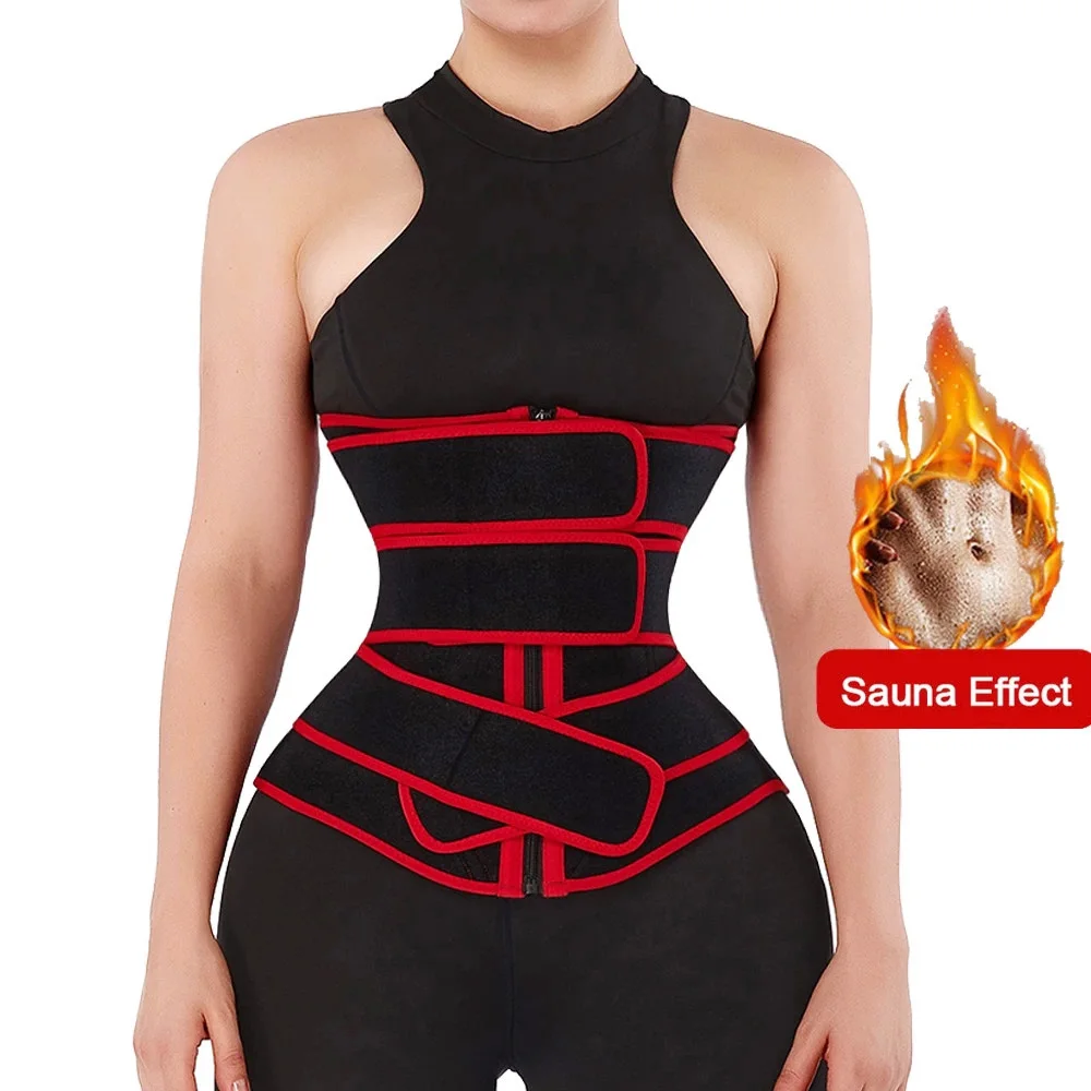 

New style ladies abdomen waist belt sports sweat belt fitness waist protection belt neoprene waist trimmer, Red,black