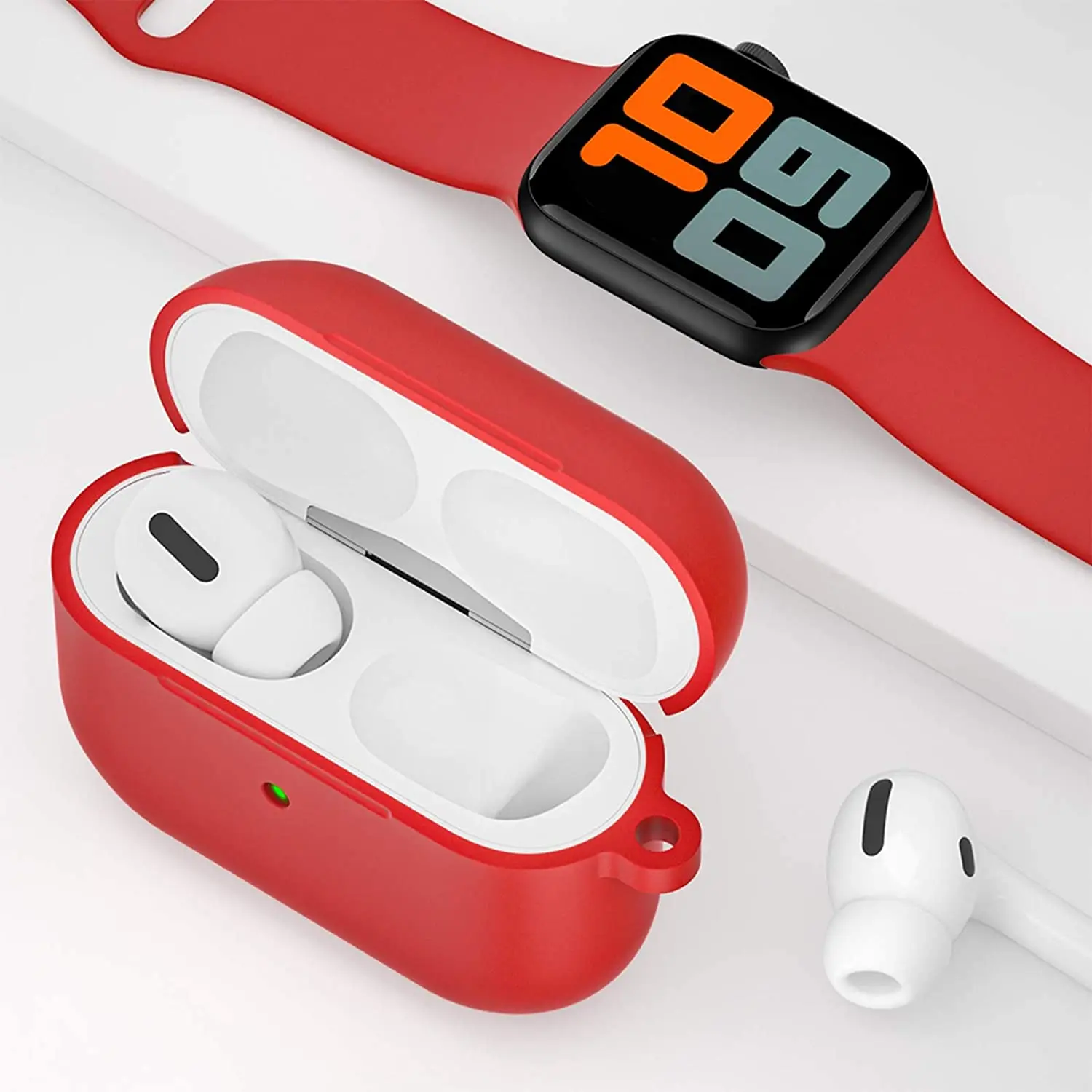 

For AirPods Pro Case, Designer Luxury Silicone Skin with Keychain Protective Case for Airpod Pro, 20 colors for choice