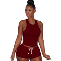 

Blank Yoga Tank Top Women 2 piece Short Casual Sportswear Yoga Sports Set