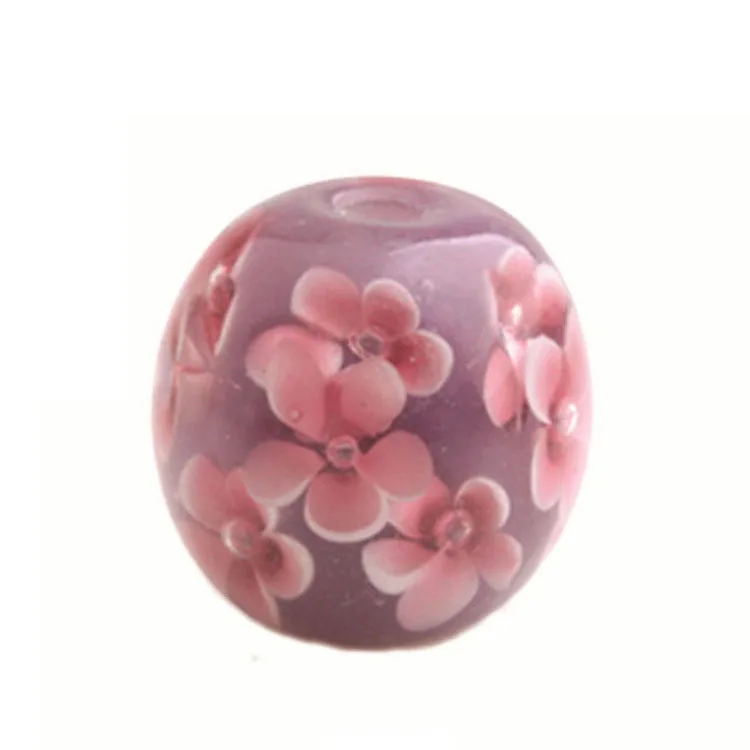 

Fashion DIY Beads Glass Japanese lampworked Beads Five-petal Flower Beads, Purple, blue