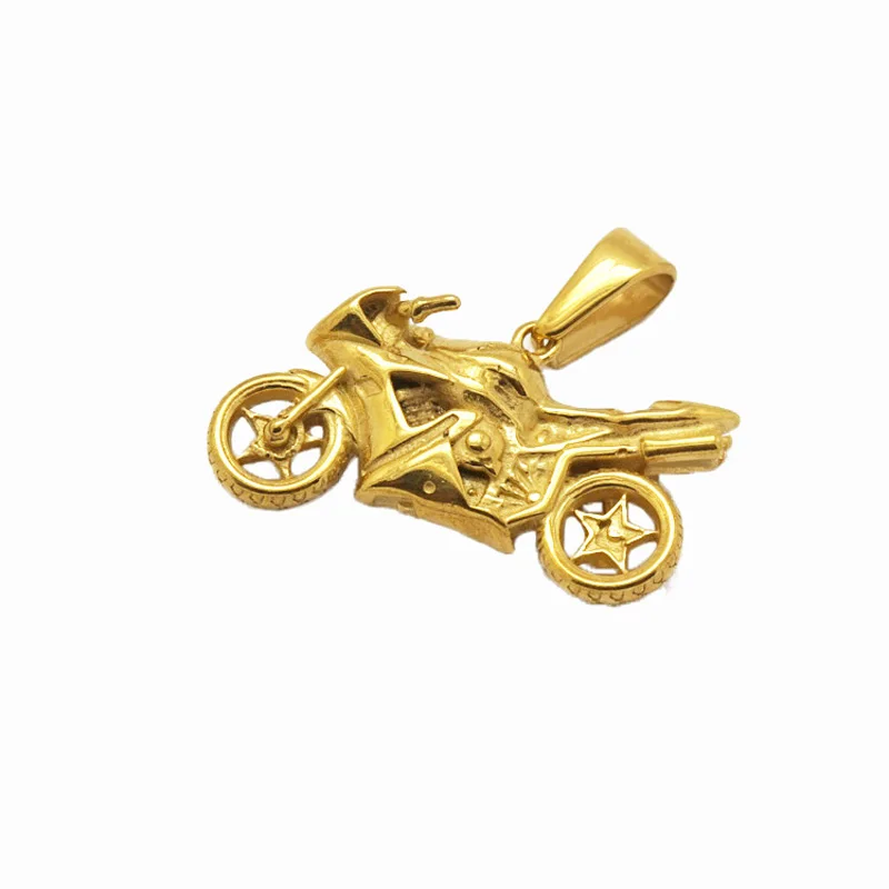 

Olivia unique special jewelry gold pendant stainless steel hips hops jewelry men's motorcycle charms wholesale