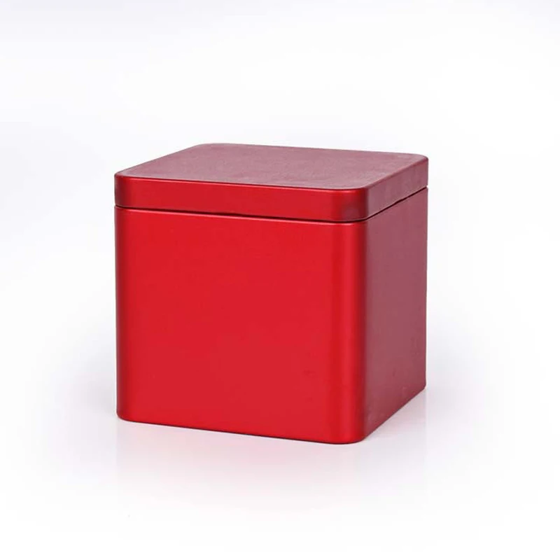 Empty 9X9cm Rectangular Kids Gift Letter Card Case Packing Custom Logo Design Printing Box Small Metal Tin Storage Jar