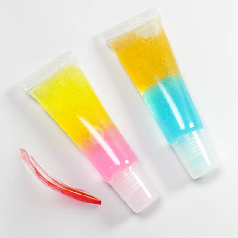 

lasting moisturizing 10ml rainbow organic lip gloss balm lip liner lip gloss base glitter lipgloss