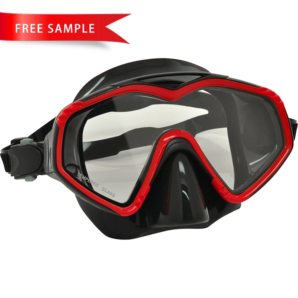 

Underwater easy adjustable head strap tempered glass diver adult mask, Customized
