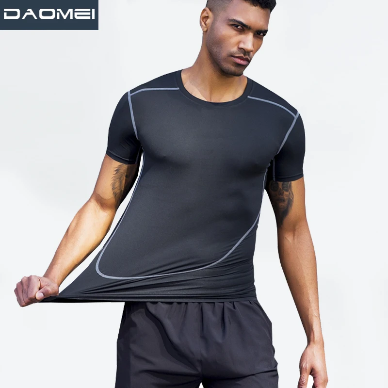 custom fitness wear men fitness mens running t shirt dry fit polyester sublimation running shirt