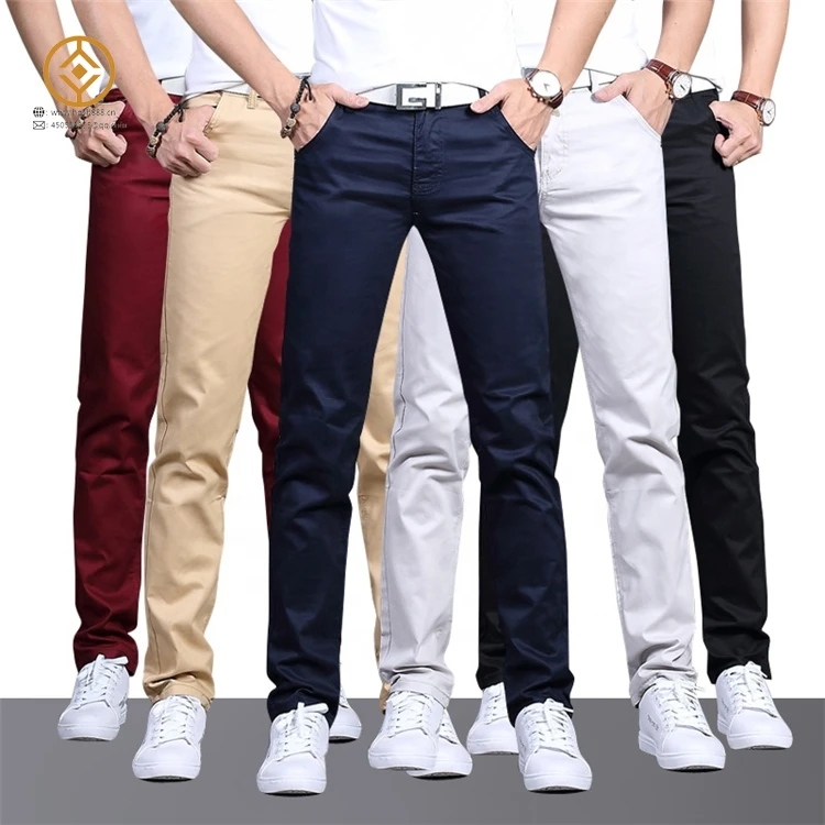 

Autumn and winter slim men's casual pants wholesale 2021 Spring New Mens Fashionable Work Pants Breathable Casual Slim Pants, Khaki,black,wine red,light grey,sky blue,royal blue,army green