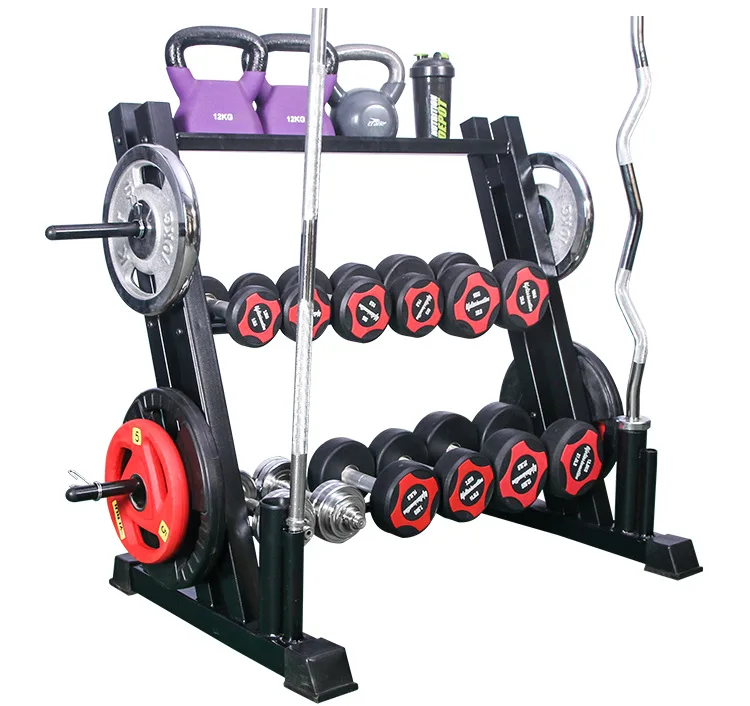 

Gym Home Fitness Multi-function Dumbbell Storage Stand Barbell Kettlebell Weight Plate Stand Rack